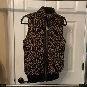 Tory Burch 100% Merino Wool animal print vest. XS
